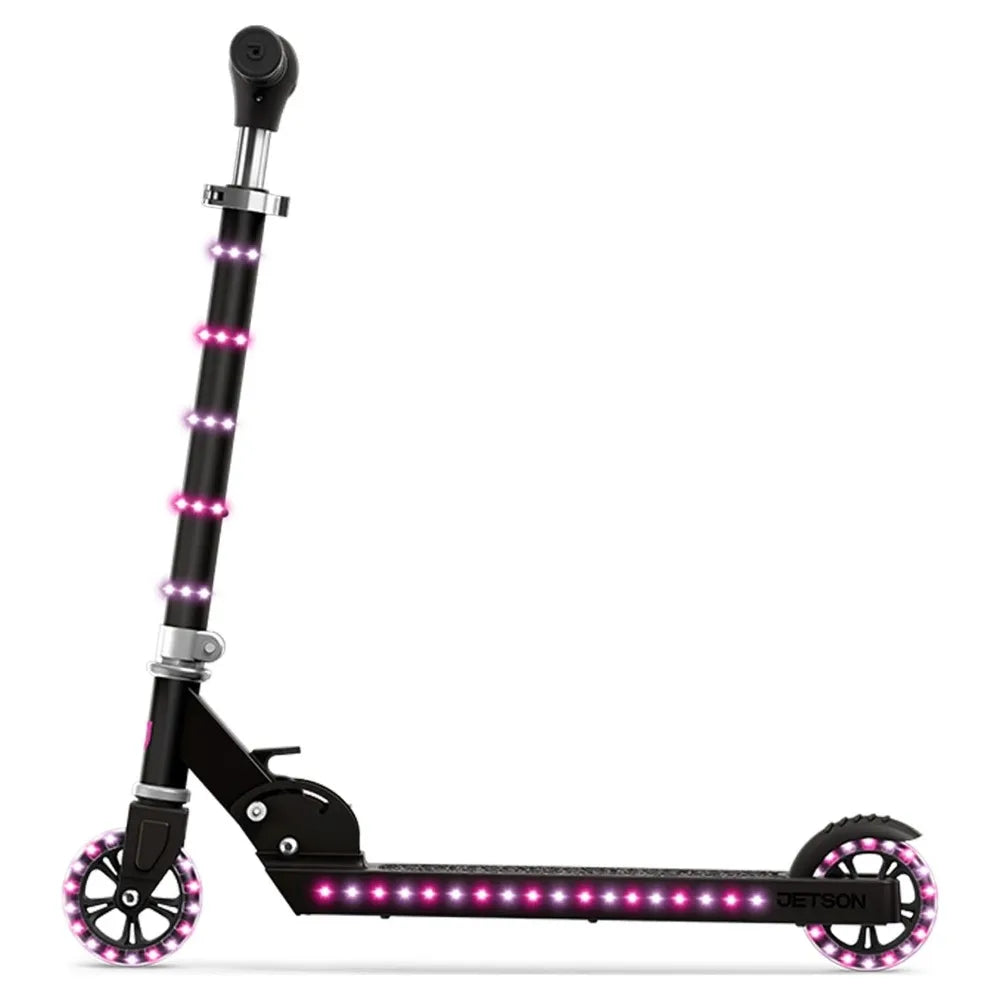 2024 New Light-up Folding Kids Kick Scooter, Pink