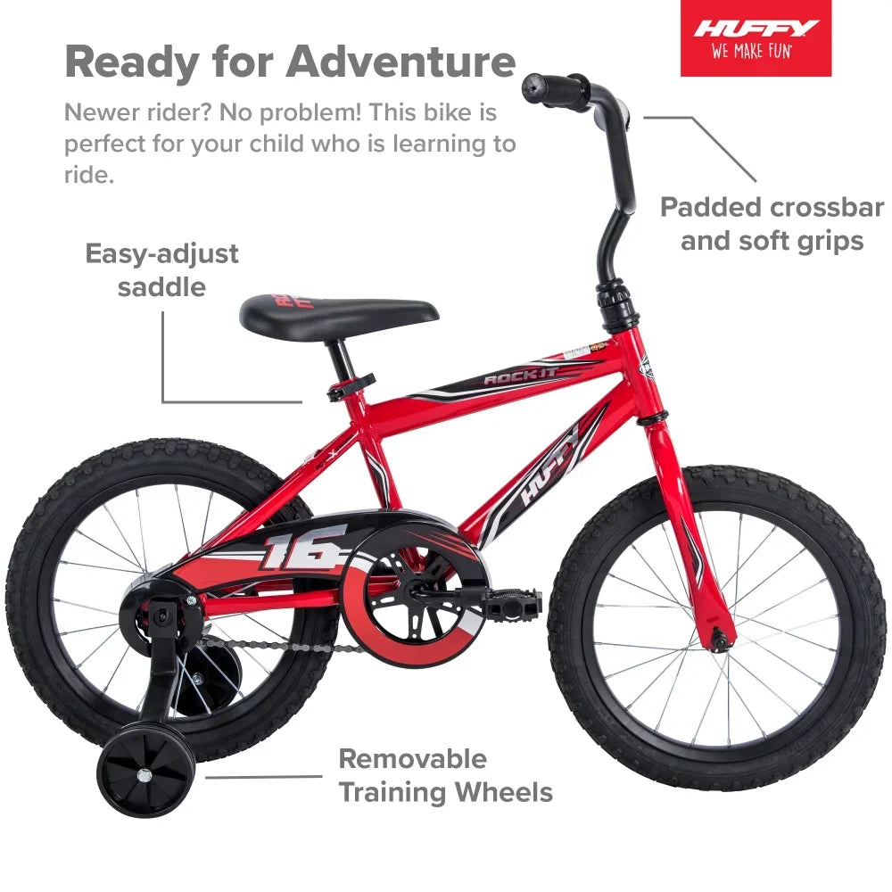 2023 New Huffy 16 In. Rock It Boy Kids Bike, Red Bicycle