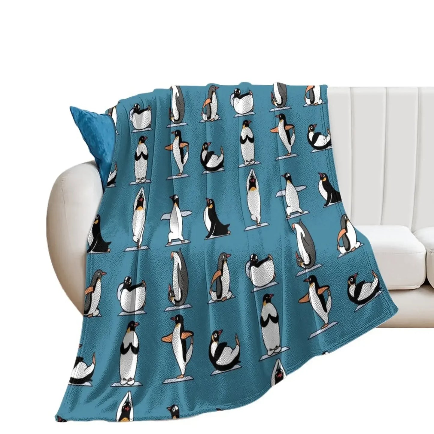 Penguin Yoga Throw Blanket Plaid valentine gift ideas Weighted Blankets